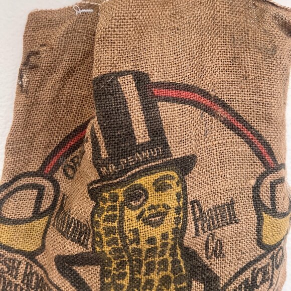 Vintage Mr.Peanut Burlap Tote Bag - Picture 5 of 6